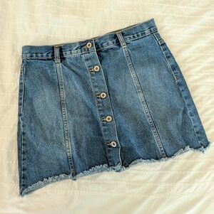 Forever 21 Los Angeles Button Front Denim Mini Skirt Size 30